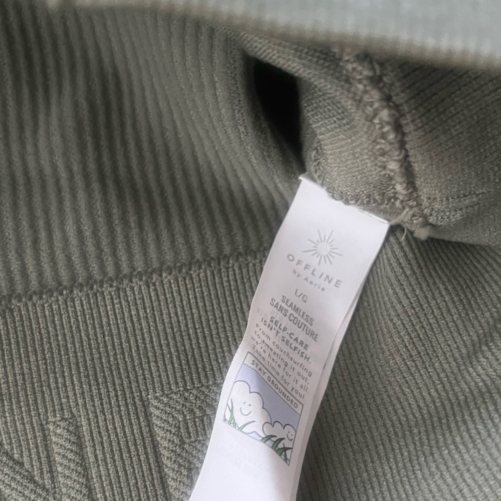 Offline by Aerie Olive Fun Seamless Rib Sports Bra - Picture 4 of 7